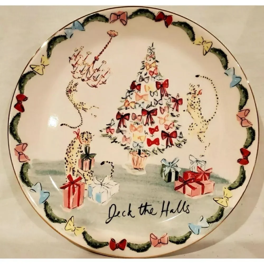 Anthropology Susannah Garrod 'Tis The Season Dessert Plate